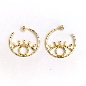 Visionary Hoop Earrings, 18K Gold Filled